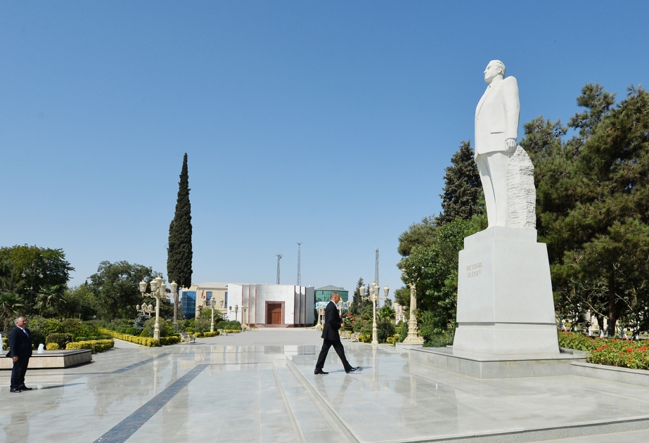 Azərbaycan Prezidenti İlham Əliyevin Cəlilabad rayonuna səfəri Ümummilli lider Heydər Əliyevin abidəsini ziyarət VİDEO
