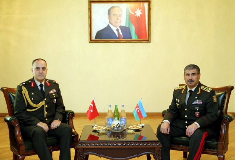Azerbaijani Defence Minister meets outgoing Turkish military attache