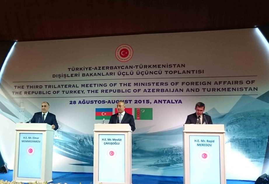 Trilateral Meeting of Azerbaijani, Turkish and Turkmen FMs held in Antalya
