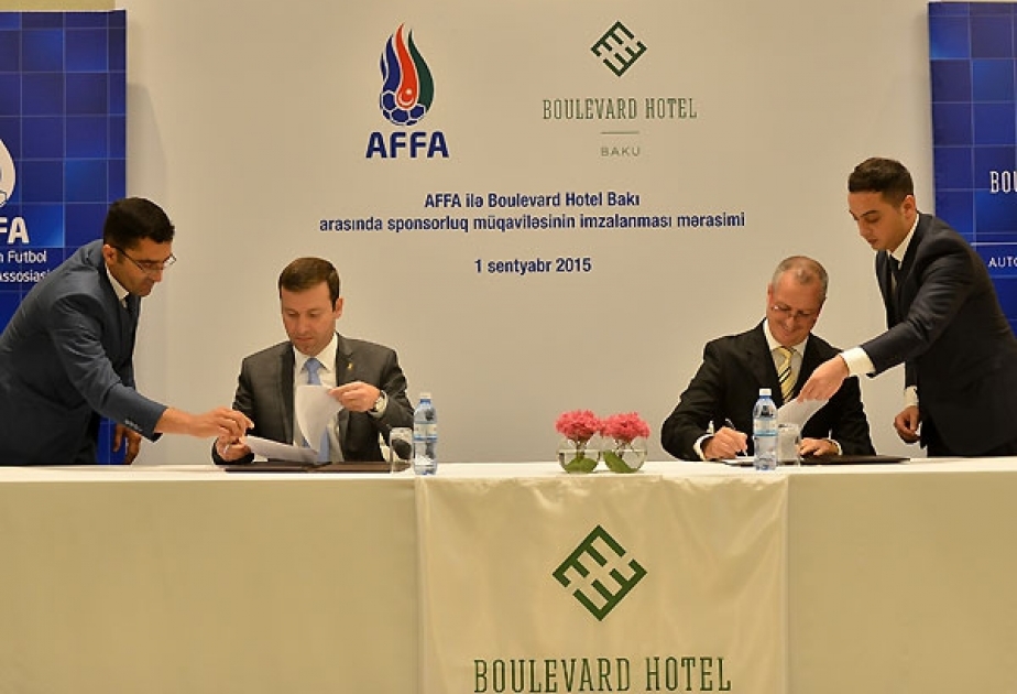 Azərbaycan Futbol Federasiyaları Assosiasiyası ilə “Boulevard Hotel Bakı” arasında sponsorluq müqaviləsi imzalanıb