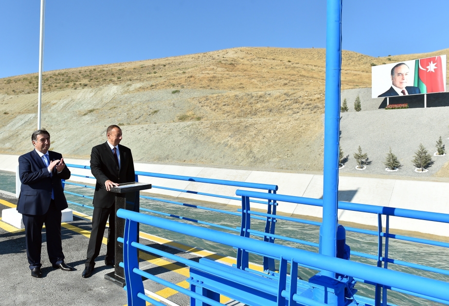 Ceremony to start water supply from Takhtakorpu-Jeyranbatan canal to new lands in Khizi District held VIDEO