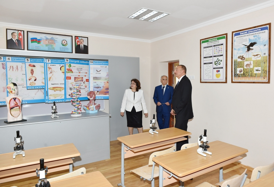 Mittelschule Nr.283 im Binagadi Rayon von Baku ist nach der Rekonstruktion wieder zur Nutzung übergeben VIDEO