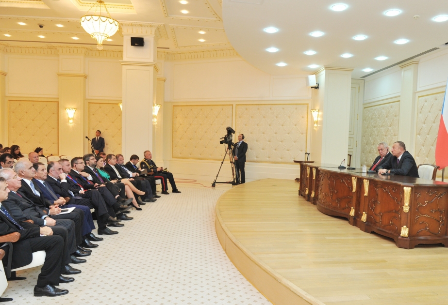 President Ilham Aliyev and President of the Czech Republic Milos Zeman held a joint press conference VIDEO