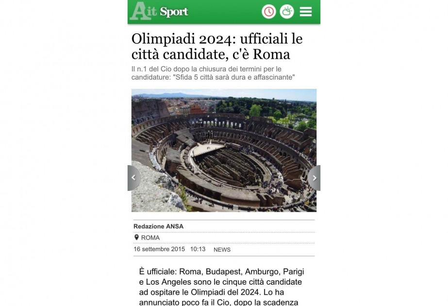 2024-cü il Yay Olimpiya Oyunlarını keçirmək üçün beş şəhərin namizədliyi təsdiqlənib
