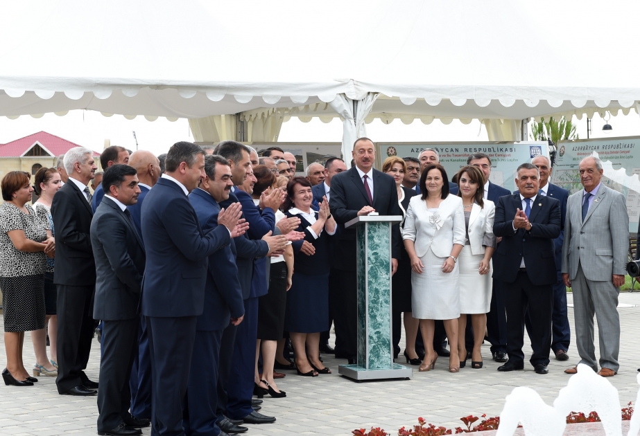 Ağsuya içməli suyun verilməsi mərasimi VİDEO