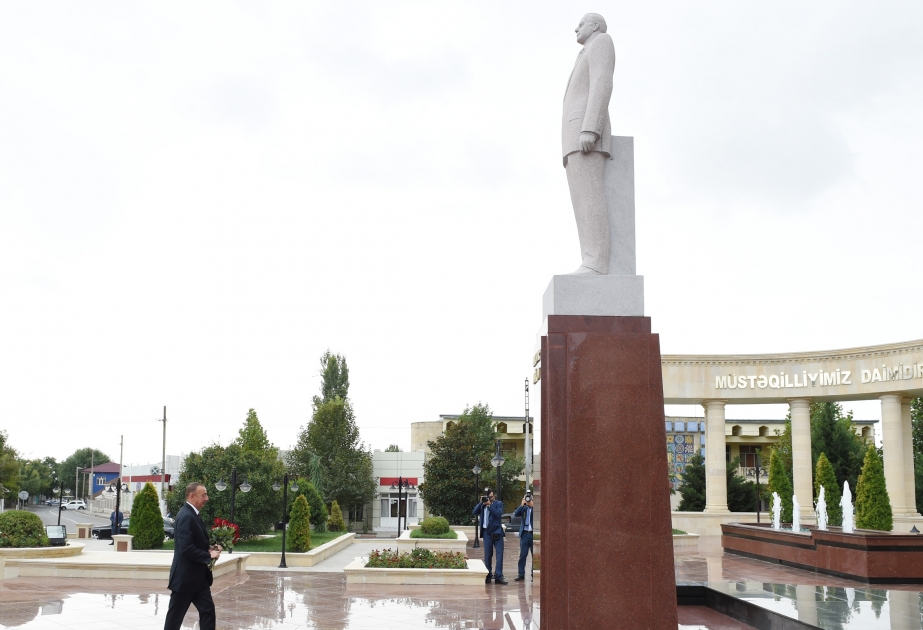President Ilham Aliyev arrived in Aghsu District VIDEO