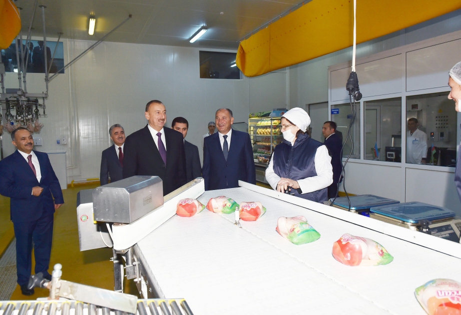 President Ilham Aliyev reviewed the Poultry Farming Complex of "Ujar Agro" Ltd VIDEO