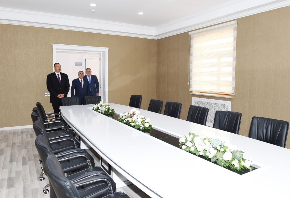 President Ilham Aliyev attended the opening of a new administrative building of Goychay District branch of the New Azerbaijan Party VIDEO