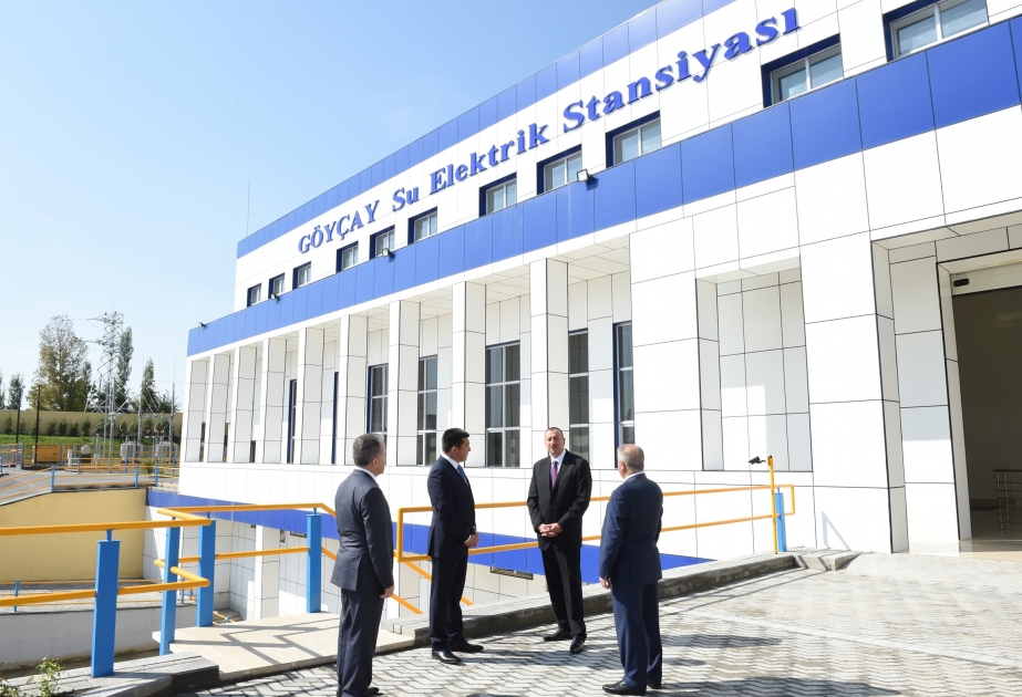 Prezident İlham Əliyev “Göyçay” Su Elektrik Stansiyasının açılışında iştirak edib VİDEO