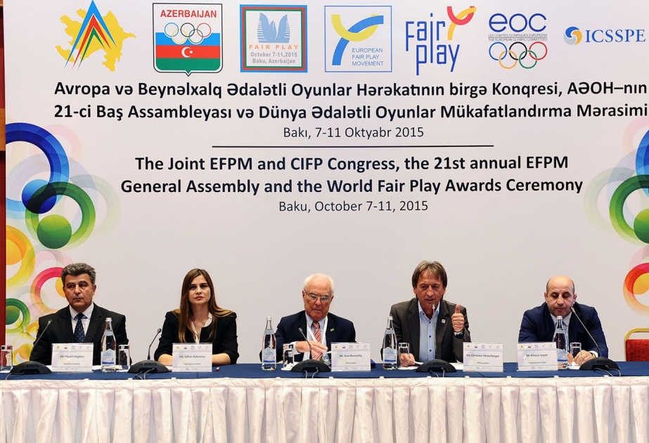 Le Congrès conjoint du Mouvement européen et du Comité international du fair-play débute à Bakou