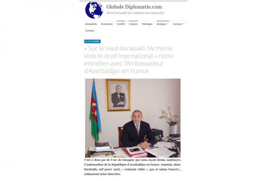Globale Diplomatie.com posts Azerbaijani Ambasador's interview