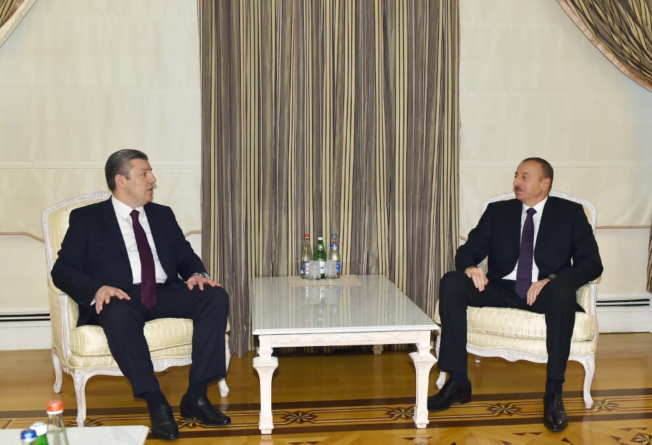 Aserbaidschans Präsident Ilham Aliyev hat den stellvertretenden georgischen Premierminister empfangen VIDEO