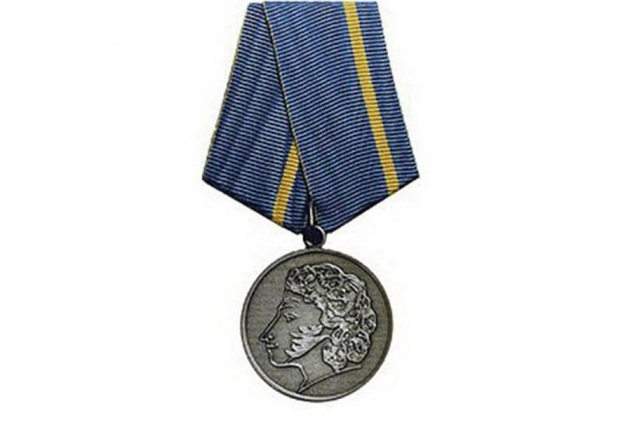 Vizepräsidentin der Heydar Aliyev Stiftung Leyla Aliyeva ist mit der Puschkin-Medaille von Russland ausgezeichnet
