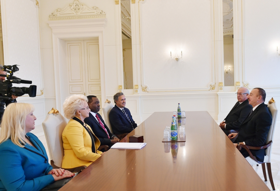 President Ilham Aliyev received the President of the International Civil Aviation Organization Council and the chairperson of the Interstate Aviation Committee VIDEO