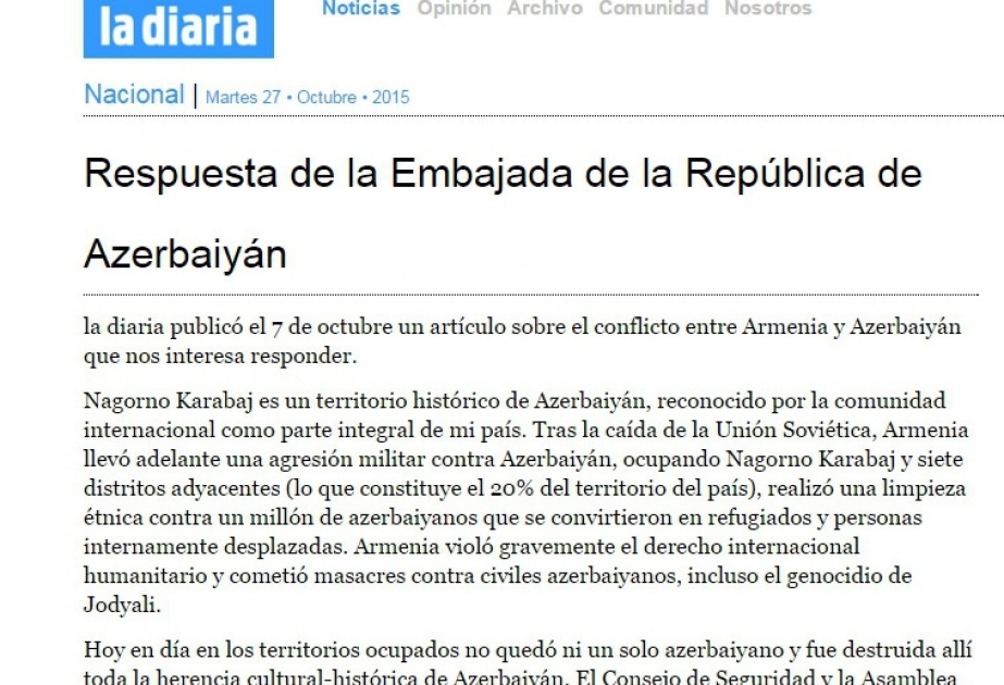 Azərbaycanlı diplomatdan erməni jurnalistə tutarlı cavab