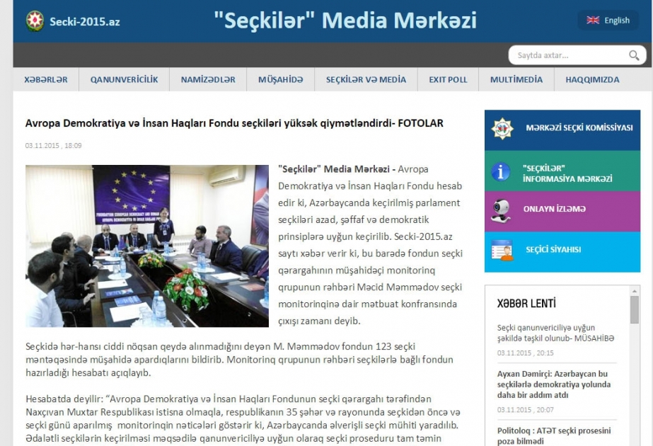 Parlament seçkiləri azad, şəffaf və demokratik prinsiplər əsasında keçirilib