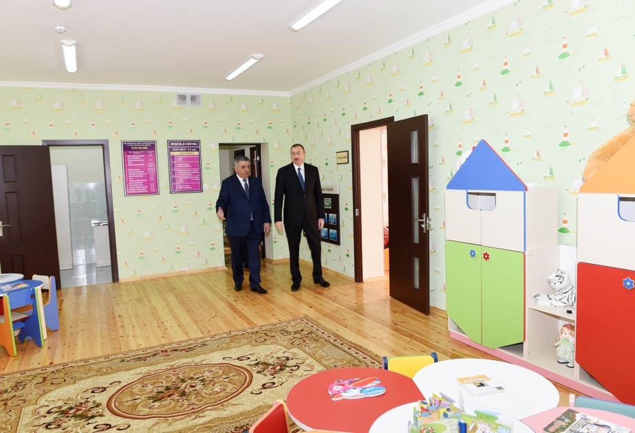 盖达尔·阿利耶夫基金会提倡建设的幼儿园在扎卡塔雷揭牌