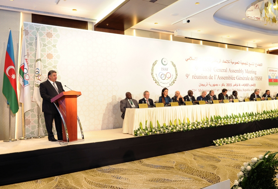 Sitzung der IX. Generalversammlung der Sportföderation der islamischen Solidarität in Baku