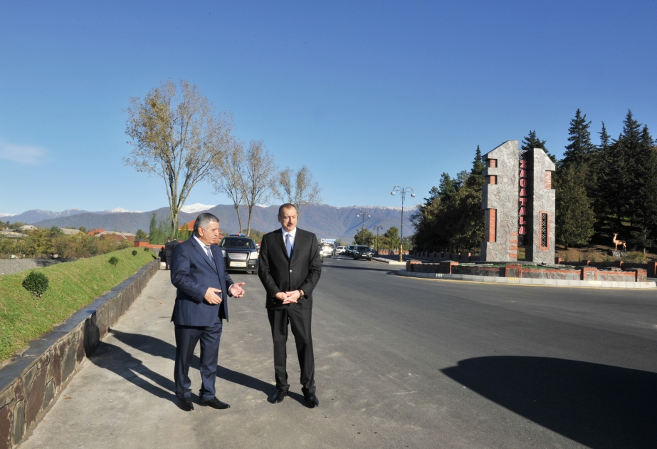 President Ilham Aliyev reviewed the expansion of Yevlakh-Balakan highway