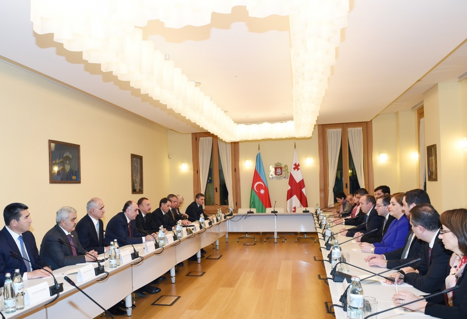 The Azerbaijani and Georgian presidents held an expanded meeting VIDEO