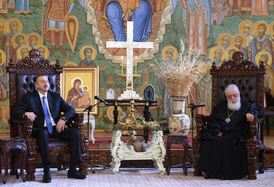 Le président Ilham Aliyev a rencontré le patriarche de Géorgie Elie II VIDEO