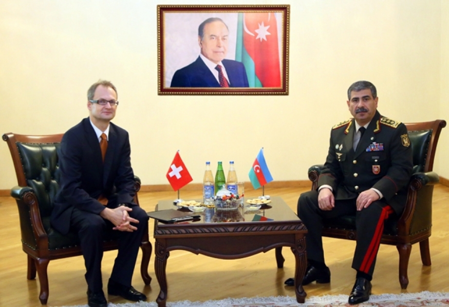 Azerbaijan`s Defence Minister meets Swiss Ambassador