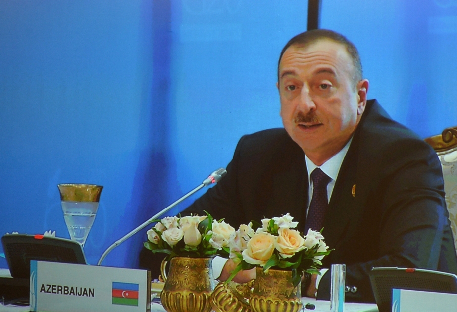 Prezident İlham Əliyev “Böyük İyirmiliyin” Antalya Sammiti çərçivəsində keçirilən işçi lançda çıxış edib VİDEO