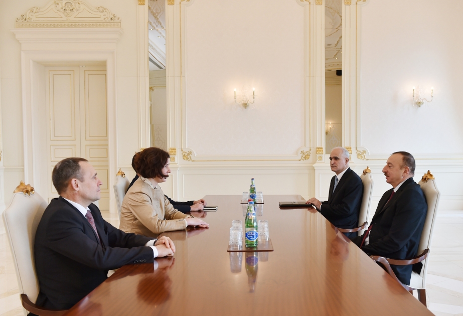 Aserbaidschans Präsident Ilham Aliyev hat die lettische Ministerin für Wirtschaft empfangen VIDEO
