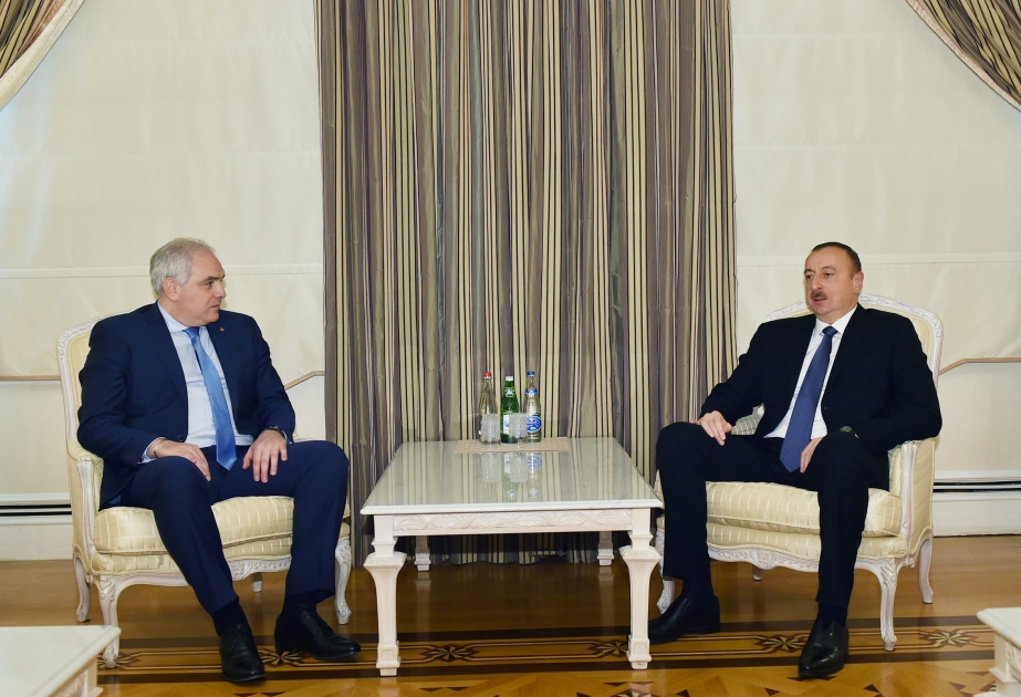 Aserbaidschans Präsident Ilham Aliyev hat den Minister für Innere Angelegenheiten von Georgien empfangen VIDEO