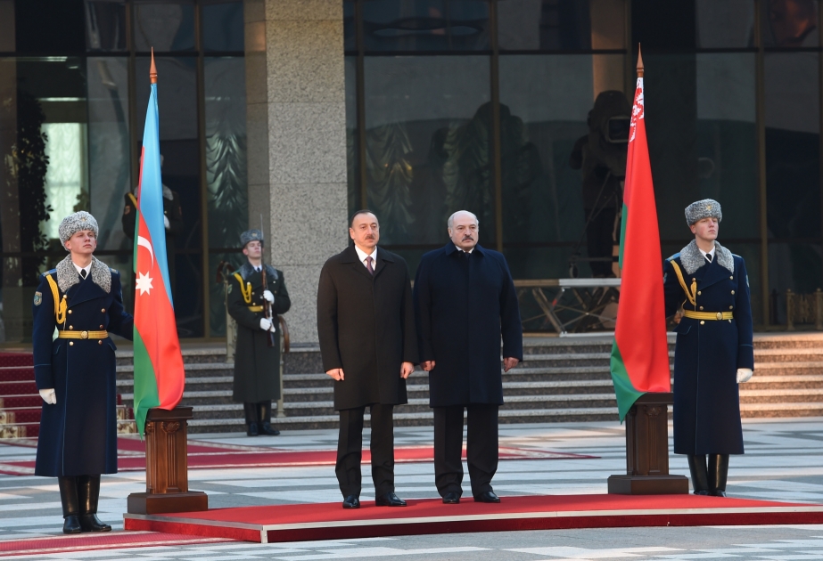 Official welcoming ceremony for President Ilham Aliyev was held in Belarus VIDEO