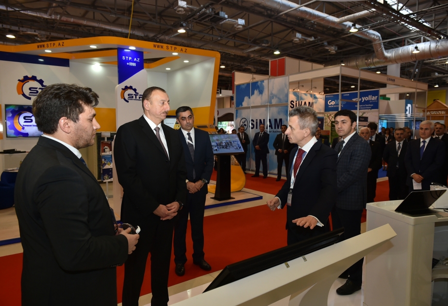 伊利哈姆•阿利耶夫总统参观第21届阿塞拜疆国际电信和信息技术展览会BakuTel-2015