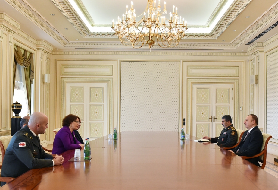伊利哈姆•阿利耶夫总统接见格鲁吉亚国防部长