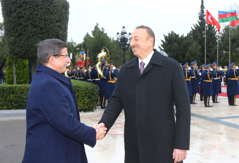 Official welcoming ceremony for Prime Minister of the Republic of Turkey Ahmet Davutoglu was held VIDEO