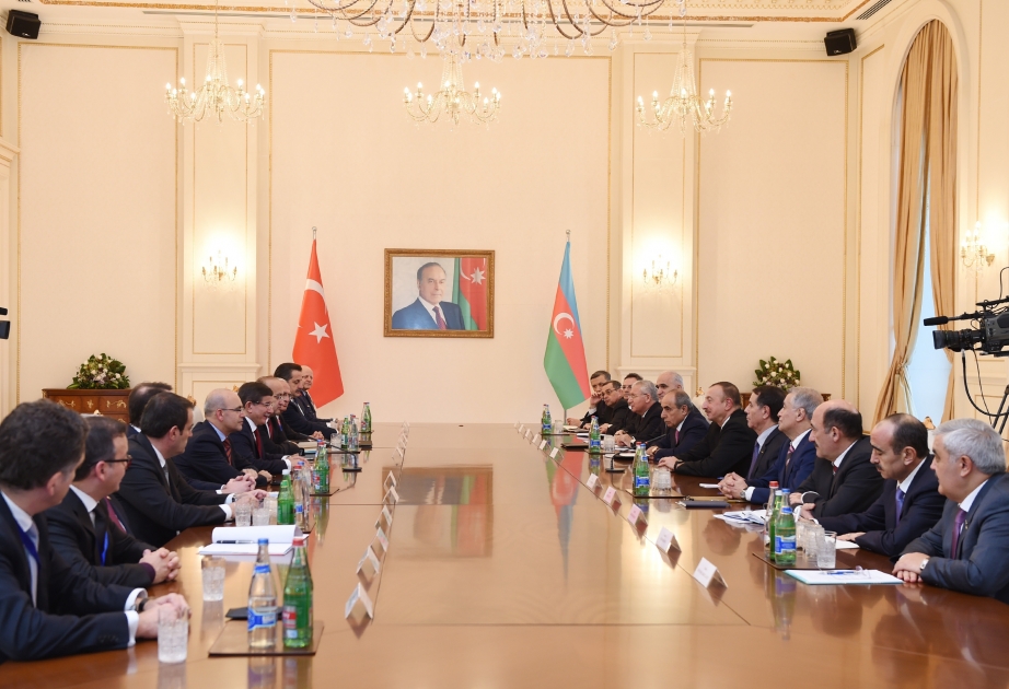 President Ilham Aliyev and Turkish PM Ahmet Davutoglu held an expanded meeting VIDEO