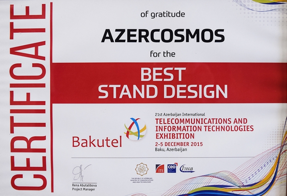 “Azərkosmos” ASC-nin stendi mükafata layiq görülüb