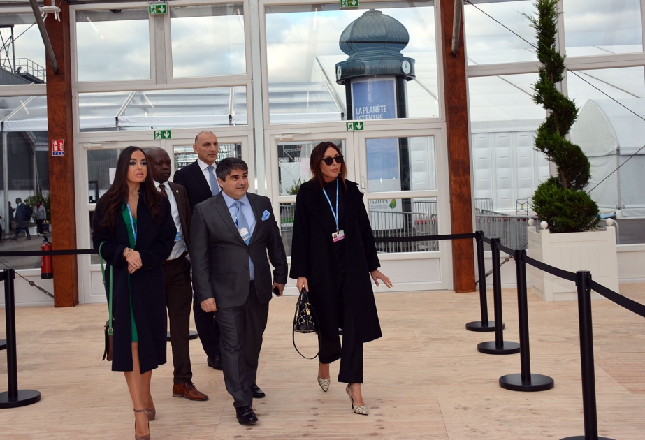 President of Heydar Aliyev Foundation Mehriban Aliyeva and Vice-President Leyla Aliyeva attend COP21 Climate Change Conference in Paris