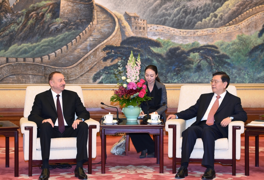 伊利哈姆•阿利耶夫会见中华人民共和国全国人民代表大会常务委员会委员长