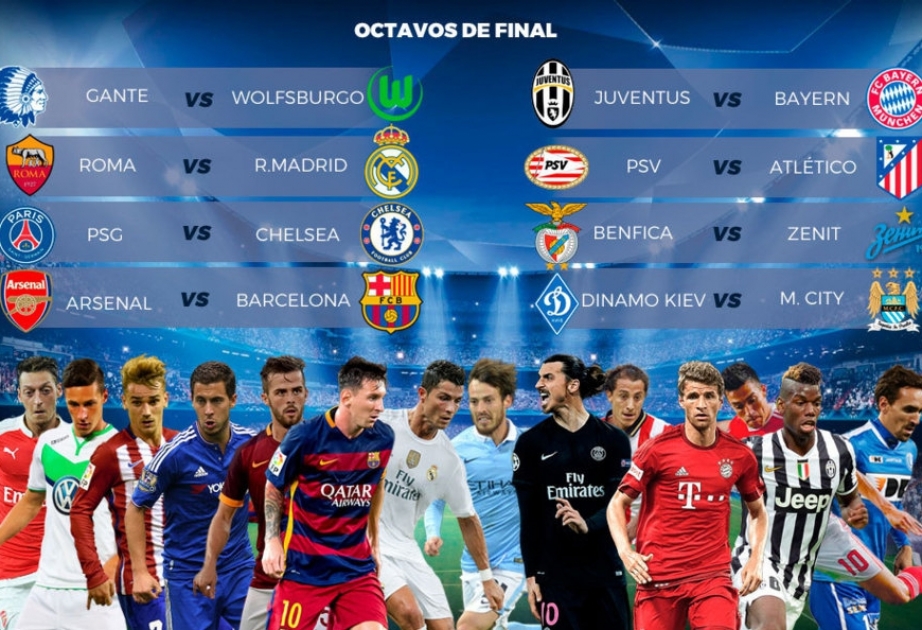 UEFA Çempionlar Liqasında səkkizdəbir finalın cütlükləri bəlli olub [YENİLƏNİB]