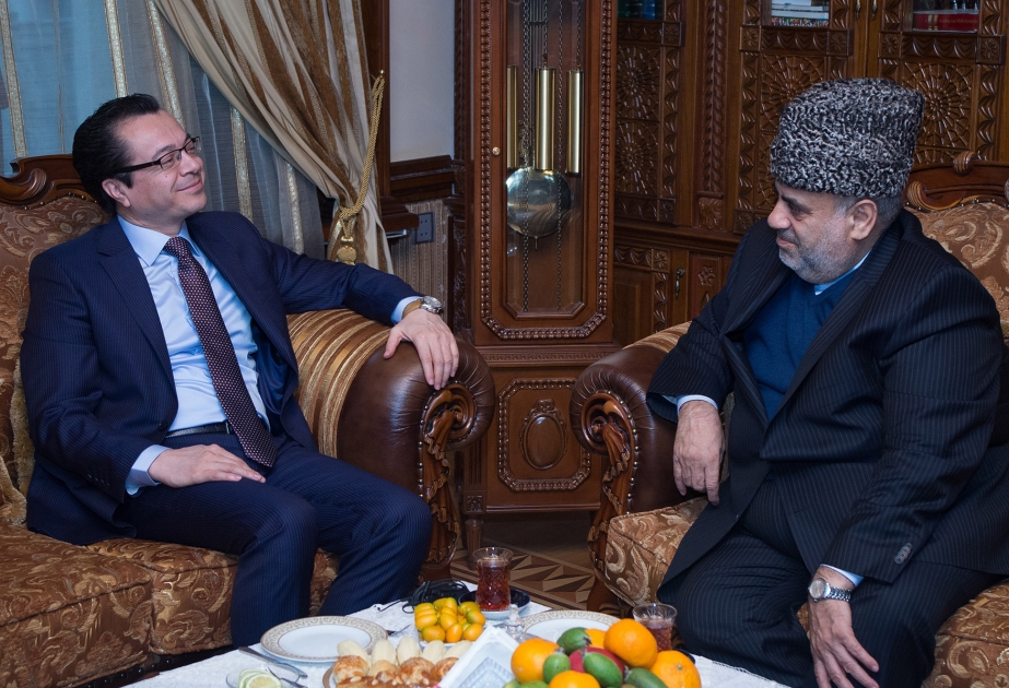 Chairman of Caucasian Muslims Office meets Afghan Ambassador