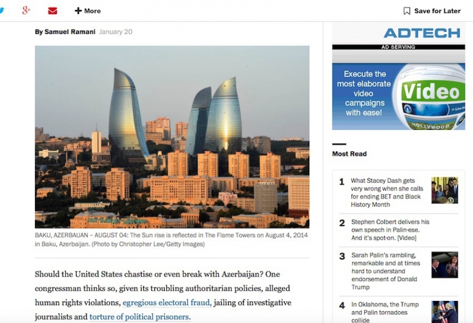 “The Washington Post” qəzeti Azərbaycan əleyhinə qanun layihəsinin qəbulunun qeyri-mümkünlüyünün səbəblərini açıqlayıb