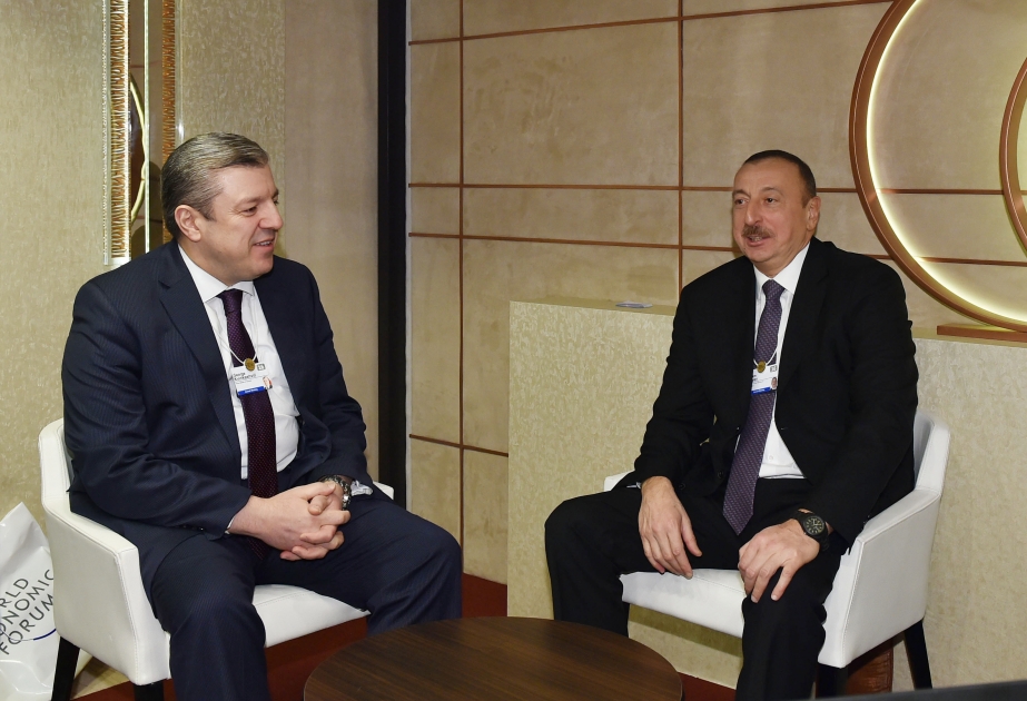 Le président azerbaïdjanais et le Premier ministre géorgien se rencontrent à Davos VIDEO