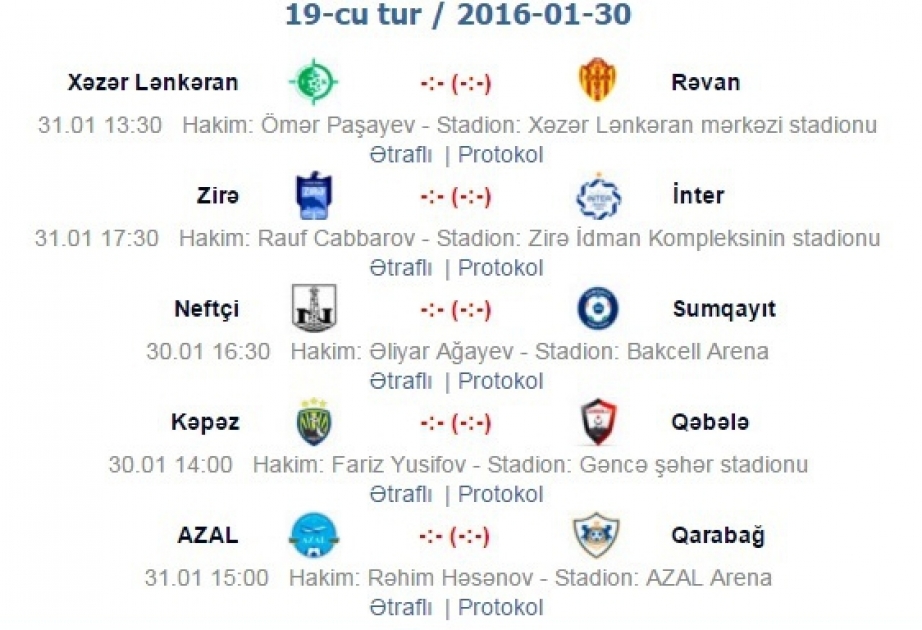 انطلاق الدورة الثانية لدوري أذربيجان الممتاز بعد الفاصلة الشتوية