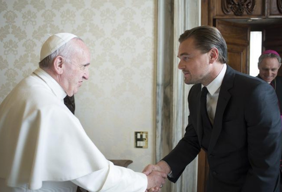 Schauspieler Leonardo DiCaprio trifft den Papst