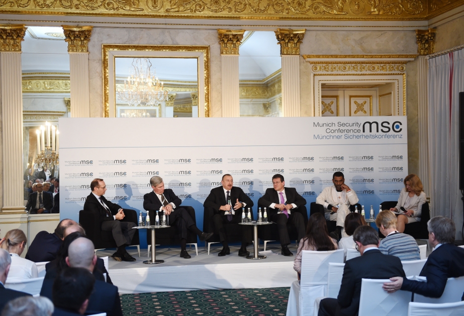 Президент Ильхам Алиев в рамках Мюнхенской конференции по безопасности принял участие в панельном обсуждении на тему климатической и энергетической безопасности ВИДЕО