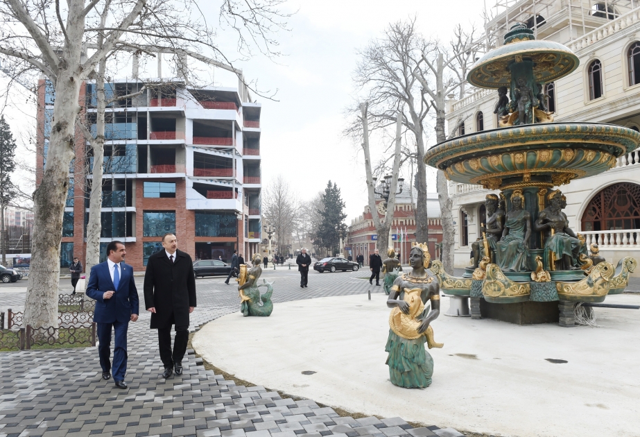 President Ilham Aliyev reviewed progress of construction at Ganja State Philharmonic VIDEO