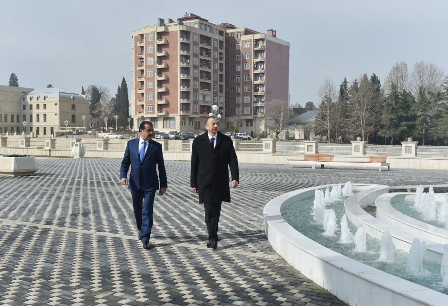 President Ilham Aliyev viewed Ganjachay park-boulevard complex
