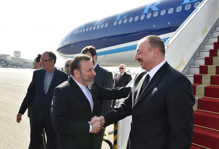 President Ilham Aliyev arrived in Iran on official visit VIDEO