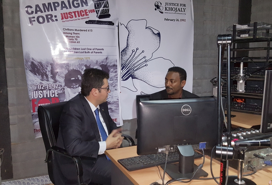 Efiopiyanın “AfroFM” radiosunda Xocalı soyqırımı haqqında danışılıb