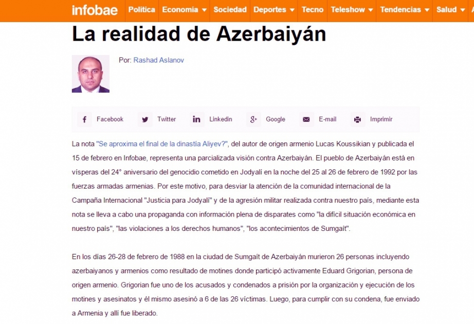 Azərbaycanlı diplomatdan erməni əsilli jurnalistə tutarlı cavab