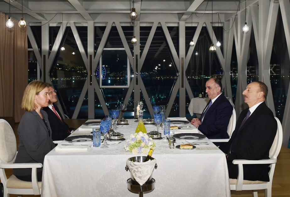 President Ilham Aliyev hosted official dinner in honor of EU High Representative VIDEO